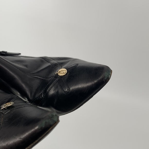 FENDI Black Leather Heeled Boots Tall Zipper - Picture 15 of 15